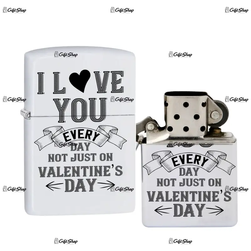 I love you every day, bricheta metalica gravata laser cu mesaj